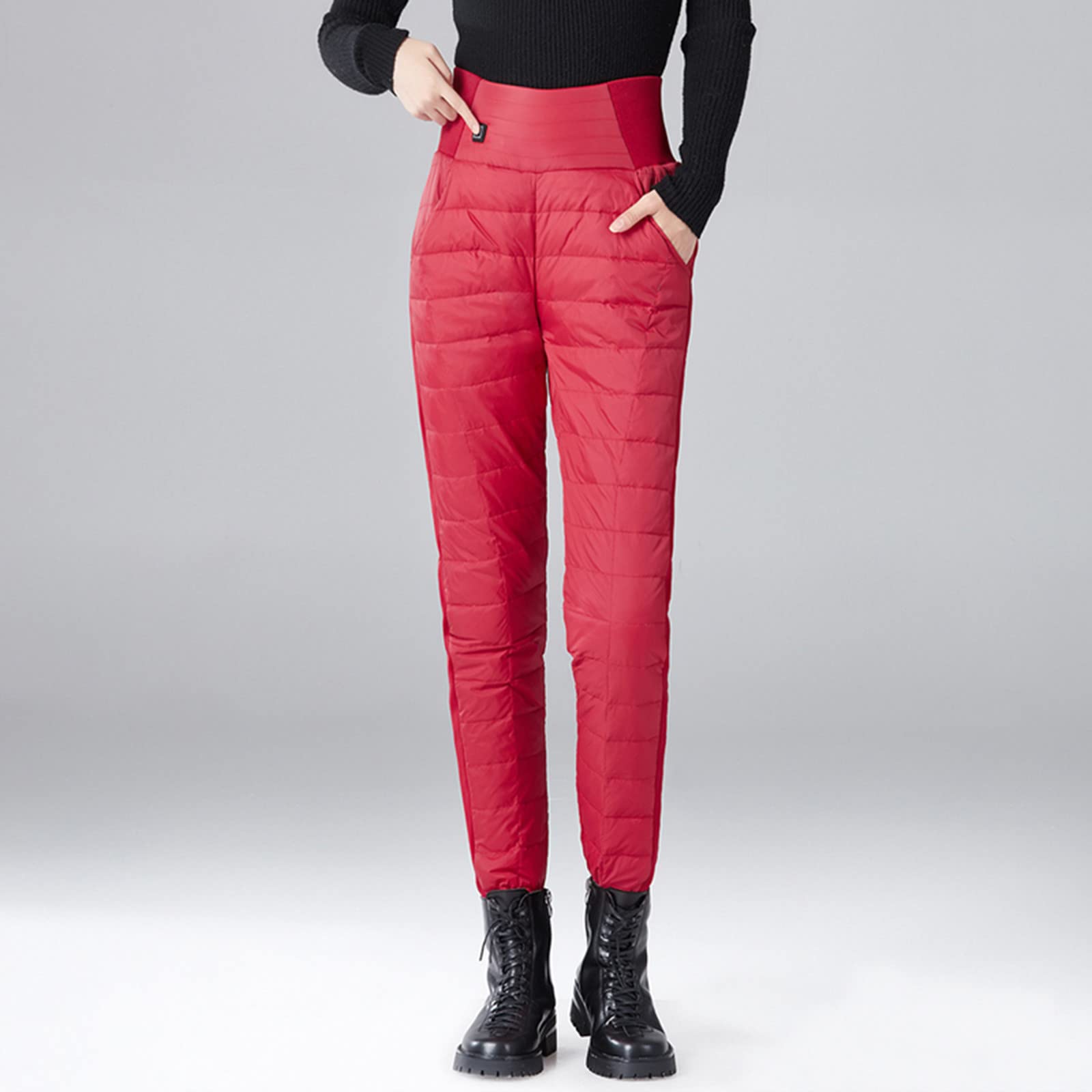 Thermohose Damen Warm Lang Winterhose Gefütterte Bequeme Daunenhose