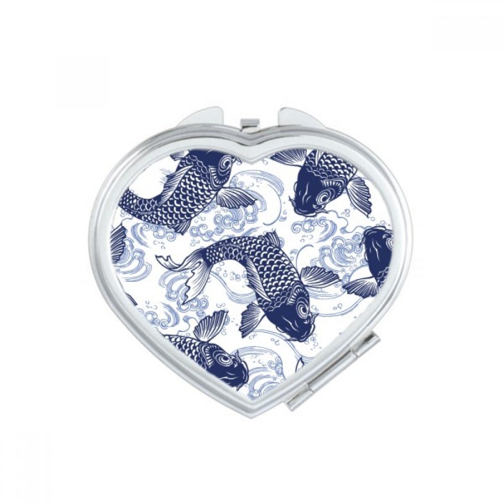 Miroir de poche mignon motif japonais cœur une idée cadeau originale pour femme