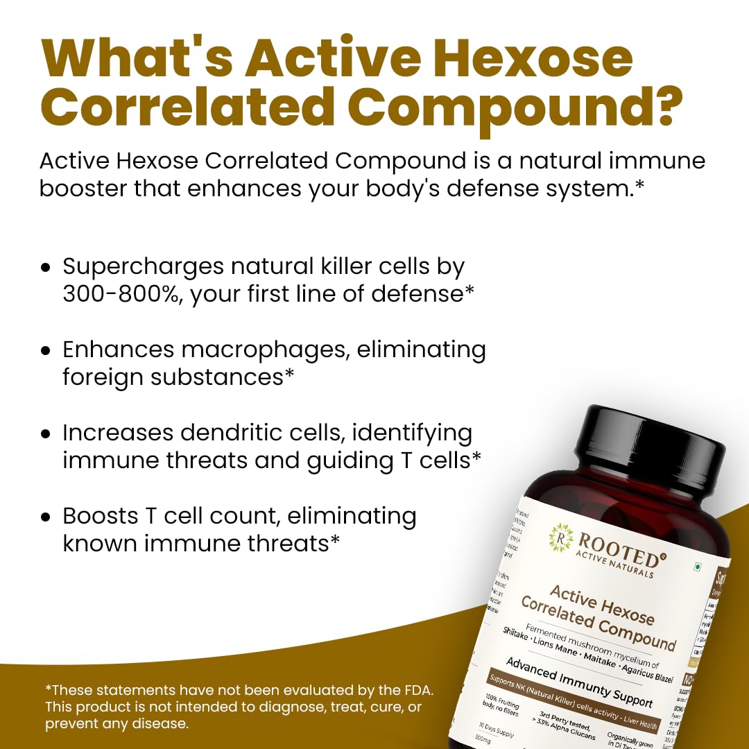Rooted Active's Organic Active Hexose Correlated Compound (60 Capsules) - Image 3 thumbnail