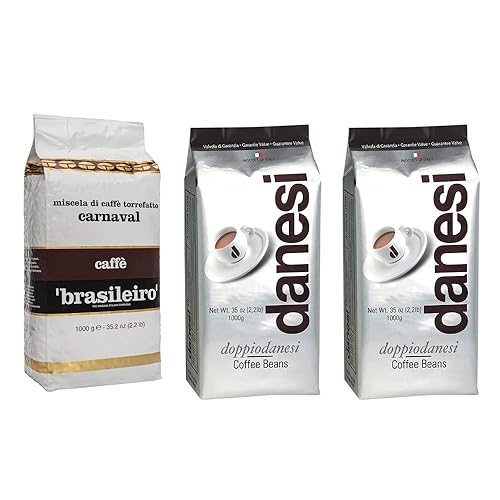 Danesi Caffe Café italiano en grano entero, Brasileiro (2.2 libras) + café en grano entero, Doppio (4.5 libras)
