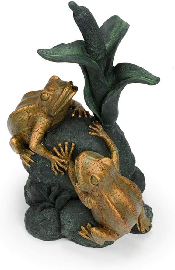 Aquascape Double Frog with Cattail Spitter Fountain for Ponds and Water Gardens | 78304