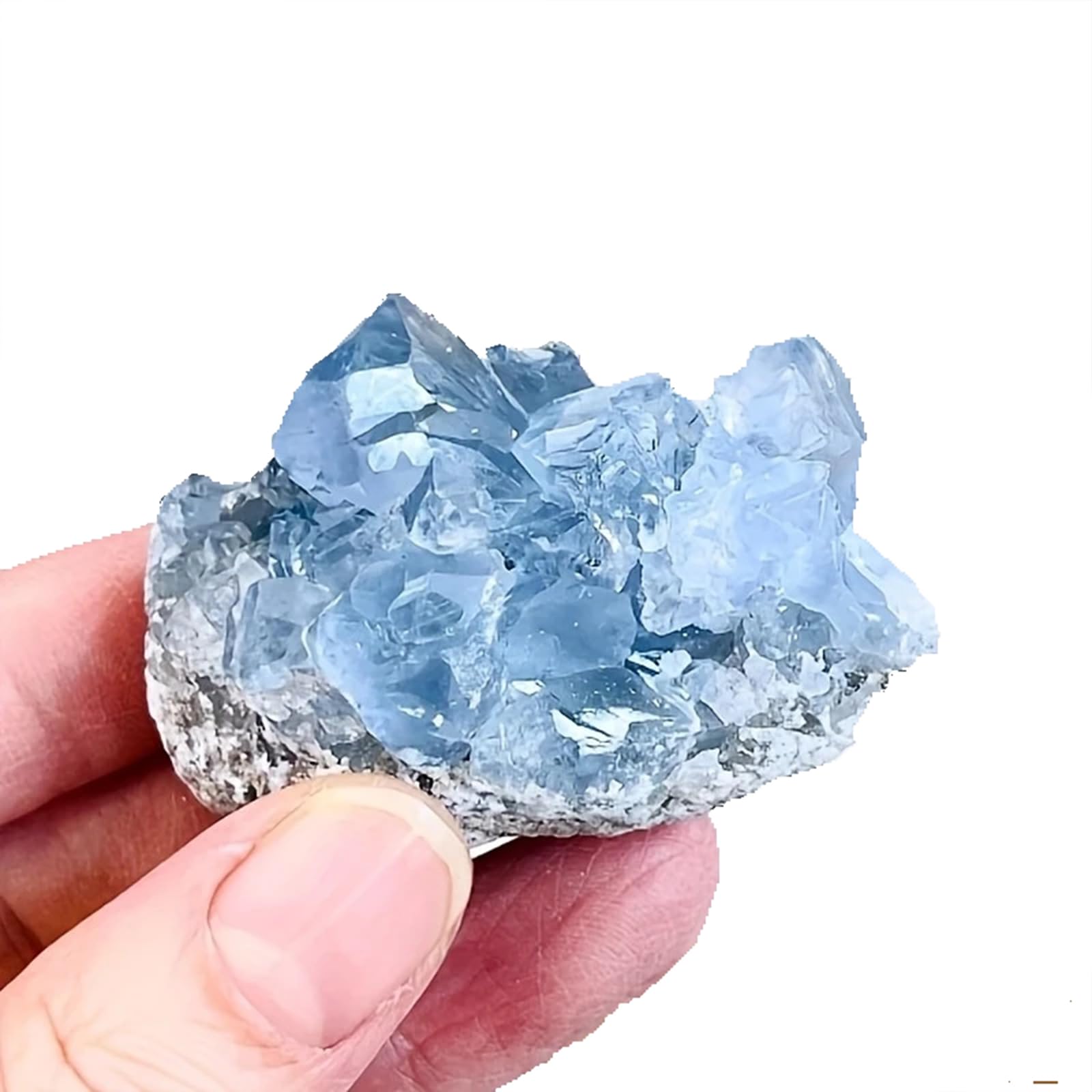 Hhhxkkuo Natural Kyanite Crystal,Cluster Celestine Raw Mineral Specimen Raw Celestite Geode Specimen for Meditation &Chakra Alignment,300~400g