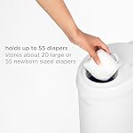 Poubelle à couches en acier Ubbi, blanche, 2,34 onces