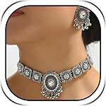 Indian Jewellery Sets Collier Femme Boucle Doreille Femme for Women Indian Dresses Rodeo Outfits Women Gold Indians Earrings Necklace Boho Gypsy Choker Necklace Jewelry Gifts
