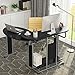 LITTLE TREE L-Shaped Computer Desk, Rotating Corner Desk & Modern Office Study Workstation, for Home Office or Living Room (Black)