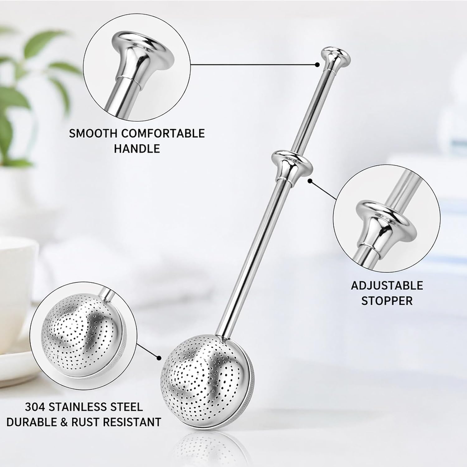 Tea Strainer Baking Set - Tea Strainer - Dough Scraper - Silicone Scraper