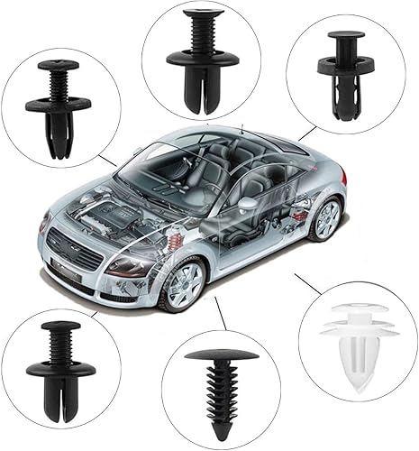 Miniatura 4 de Kit de 100 clips de retención de automóvil, kit de 100 clips de retención de automóvil, 6 tamaños más populares, juego de remaches de pasador de