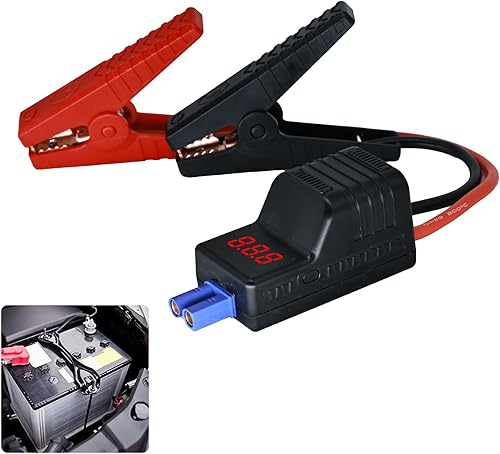 EC5 - Abrazaderas de arranque inteligentes con pantalla LCD, probador de batería de coche de 12 V y cables de refuerzo - Abrazadera resistente para