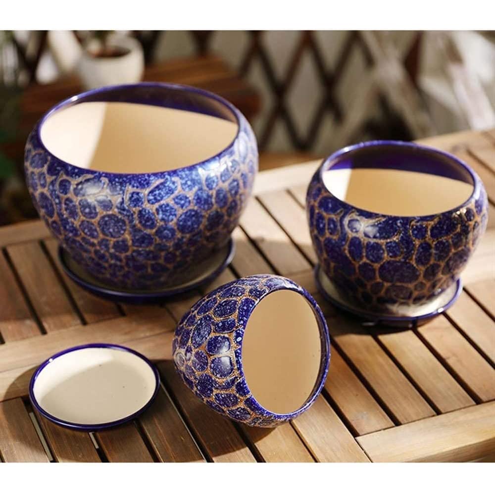 Niebieska Doniczka Sukulent Roślina Doniczkowa Ceramiczna Bardzo Duża Osobowość Salonu Zielona Doniczka Na Rośliny Z Otworem Drenażowym Doniczki Bonsai Ceramiczny Glazurowany Pojemnik Na Kwiaty