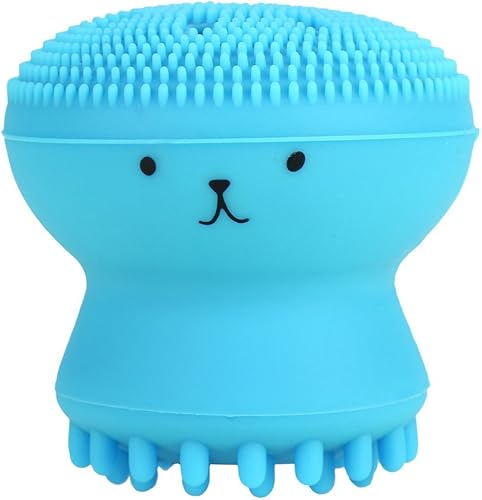 Cepillo de limpieza facial, limpiador facial de mano de silicona para eliminar grasa exfoliante, masaje de medusas y pulpo, cepillo de lavado facial