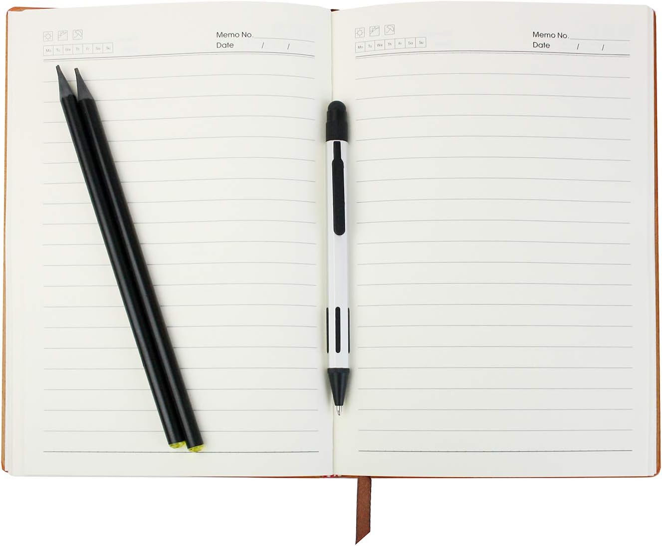 Emartbuy Luxury A5 Textured Notebook Gift Set including Metal Ballpoint Pen Pencil Ribbon Wrapped Elegant Stationery for Office Work School Writing Journaling Premium Hardbound Journal - Image 4