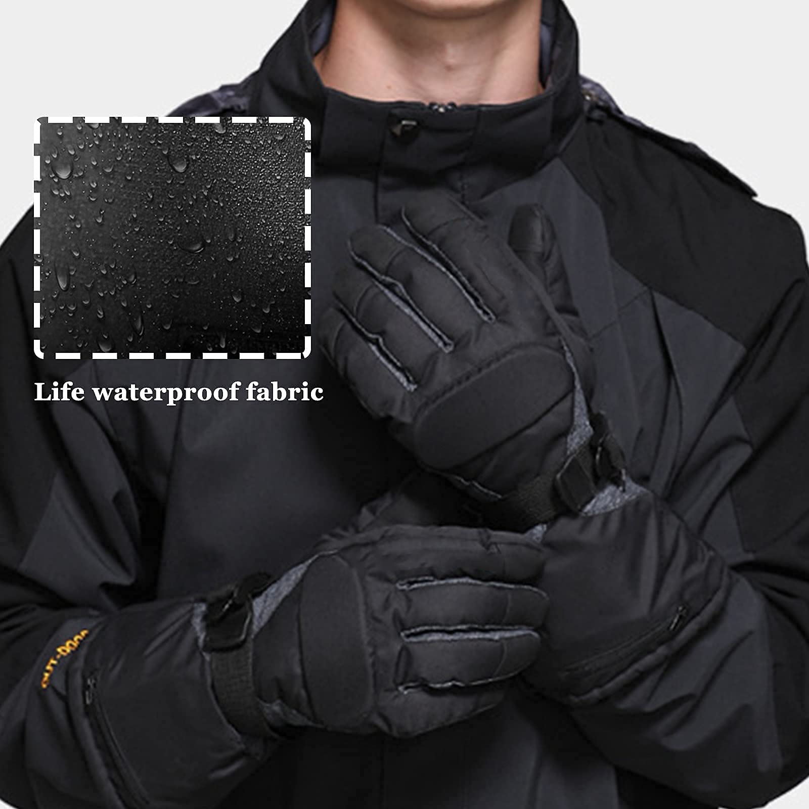 Senderismo Esquí Guantes calefactores Inteligentes, Guantes térmicos para Invierno al Aire Libre con Pilas, Calentadores de Manos Calientes 3 Niveles de Calentamiento, para Hombres