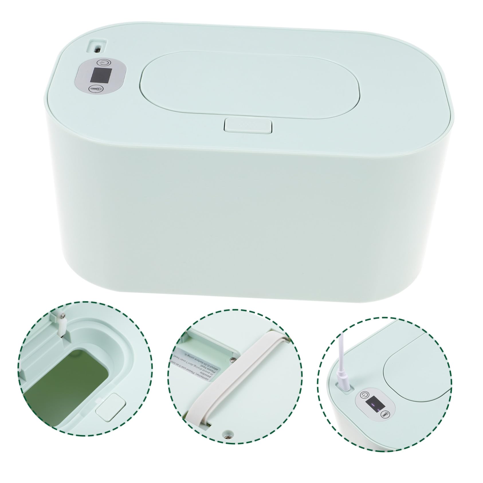 Calentador de Toallitas Húmedas Portátil Verde USB para Bebés