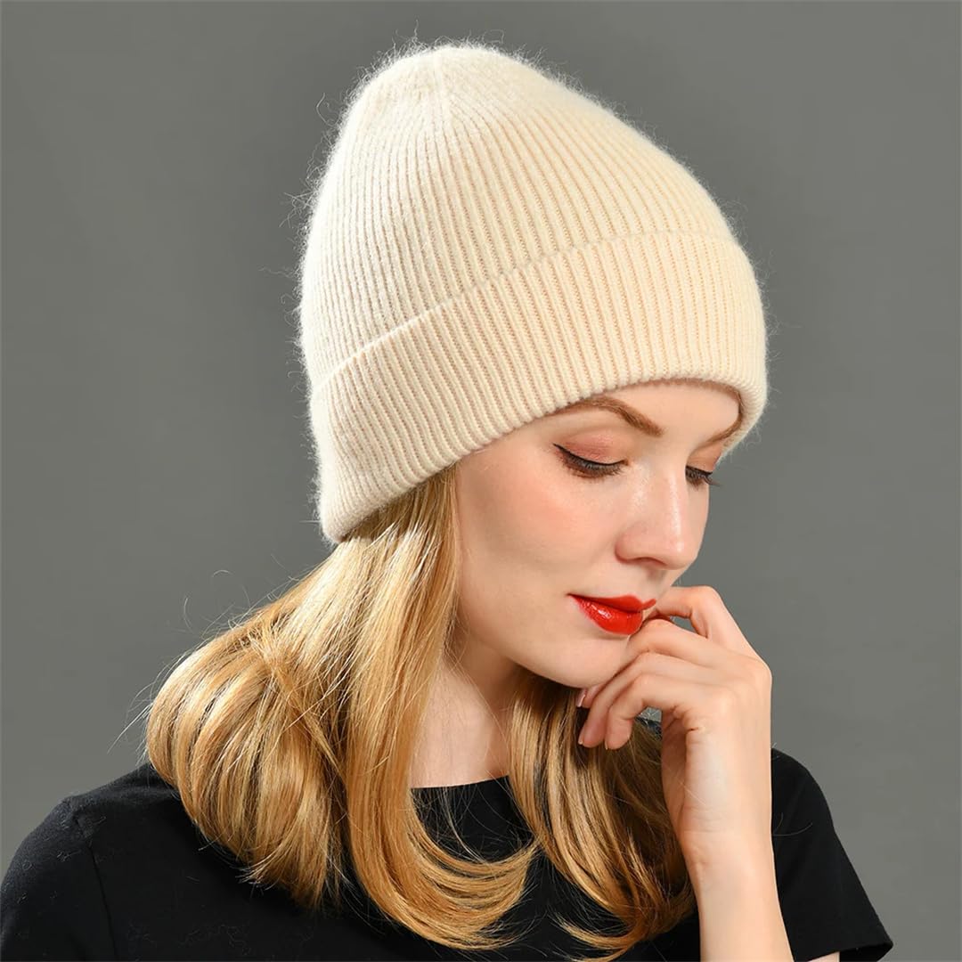 Gorros Unisex De Mezcla De Cachemira, Gorros Tejidos De Lana, Gorros Cálidos De Invierno Para Mujer, Capó