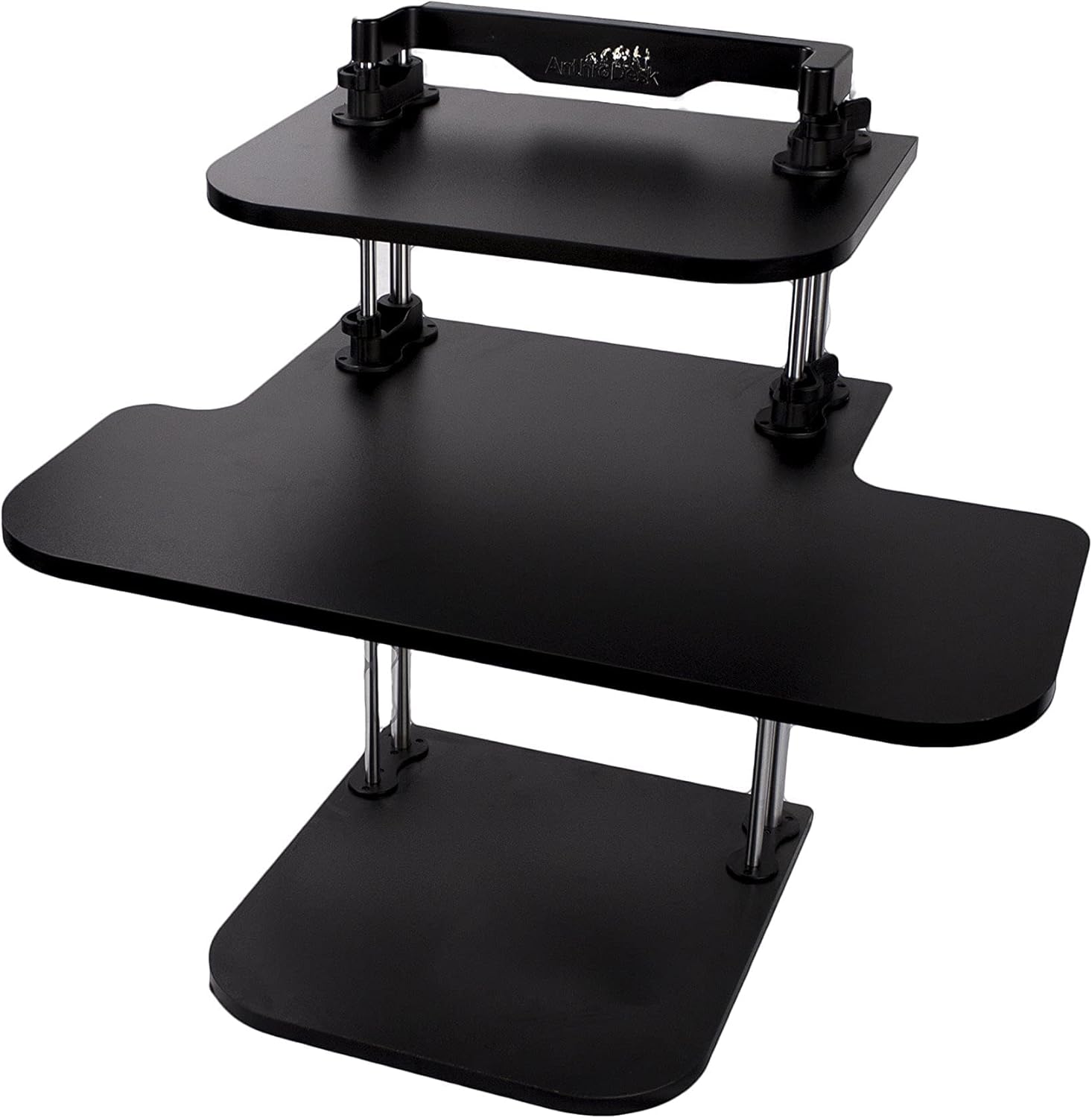 Manual Sit Stand Desk Converter Makes Any Desk A Standing Desk (Black