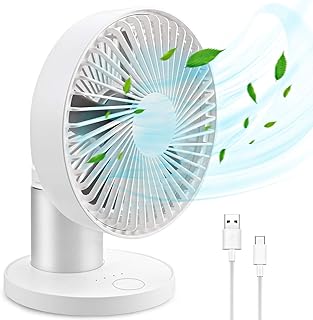 ACADGQ Ventilateur USB, Ventilateur Silencieux, ventilateur table portable, Mini ventilateur oscillant,Ventilateur De Bureau Personnel Portable à 3 vitesses pour le Bureau, à Domicile (blanc)