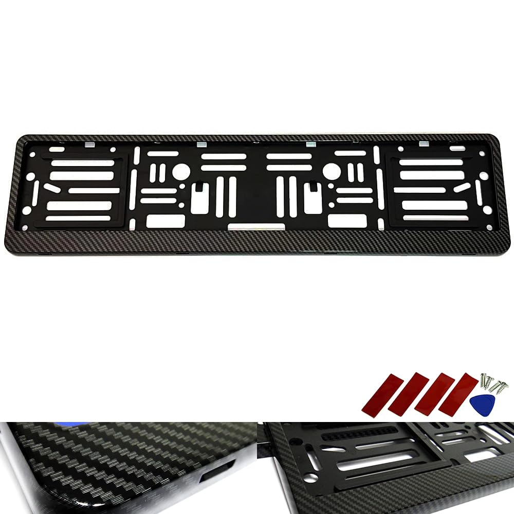 RZG 1 Support de Plaque d'immatriculation Noir en Fibre de Carbone hydrographique pour Voiture F EU