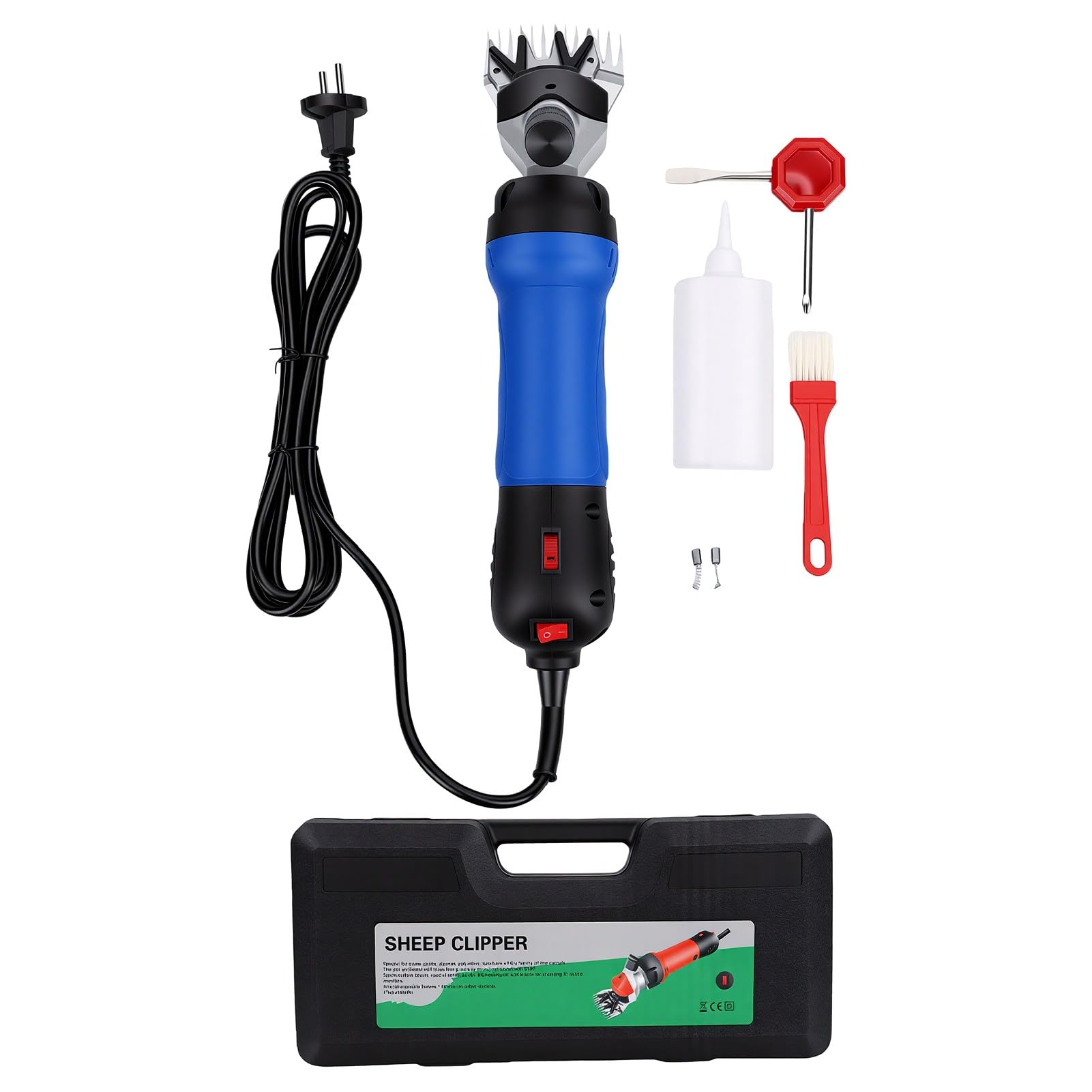 Bewinner Tosatrice per Pecore Resistente da 690 W, Tosatrice Elettrica per Animali per Pelo Spesso, Kit per Toelettatura del Bestiame da Fattoria, Cesoie a Bassa Vibrazione Regolabili a più velocità