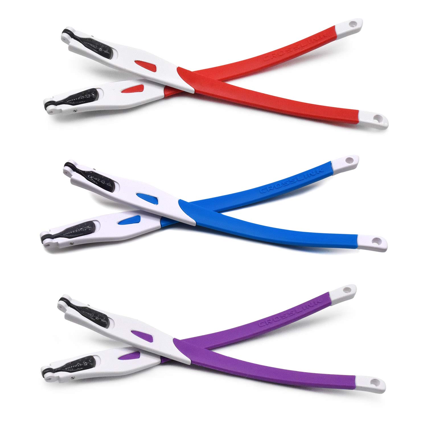 Gomas de repuesto para gafas Oakley Crosslink con patas de marco blanco en rojo azul y púrpura 6