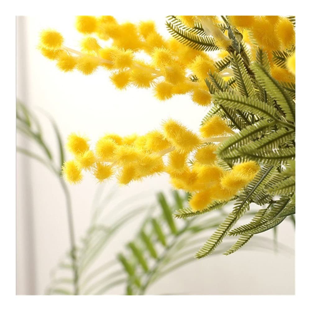 4PCS Kunstmatige Bloemen 58CM Gele Nepbloem Kunstmatige Acacia Mimosa Spray Realistische Nepplanten Takken Voor Thuis Bruids Bruiloft Flora Arrangegment Decoratie