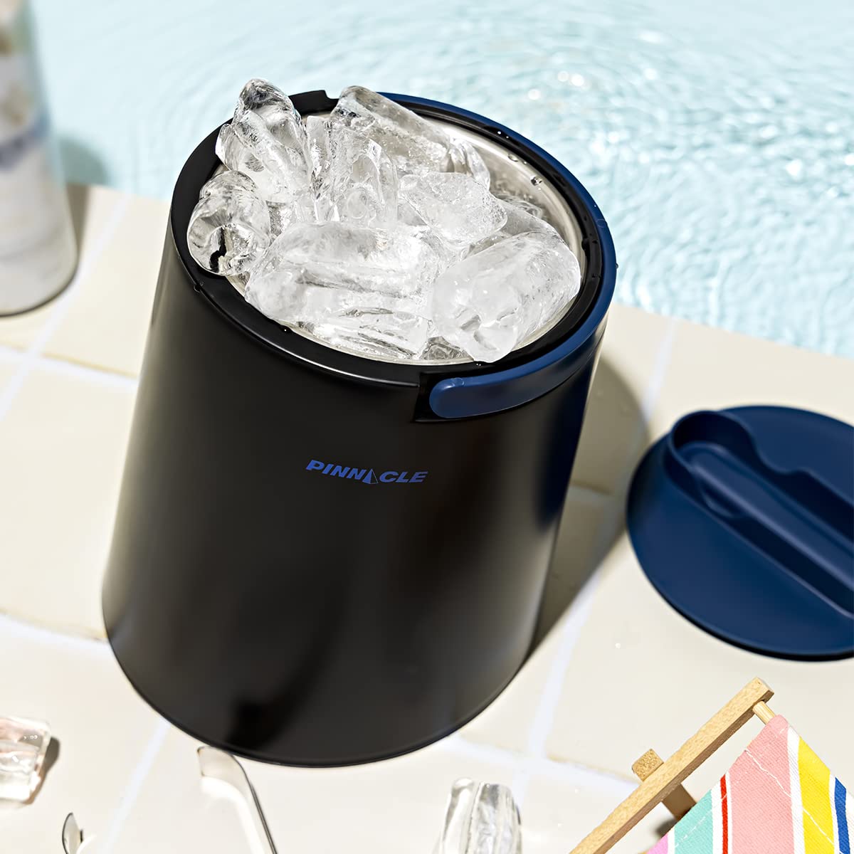 Pinnacle's Polar Ice Pail with Lid and Tongs – Stainless Steel