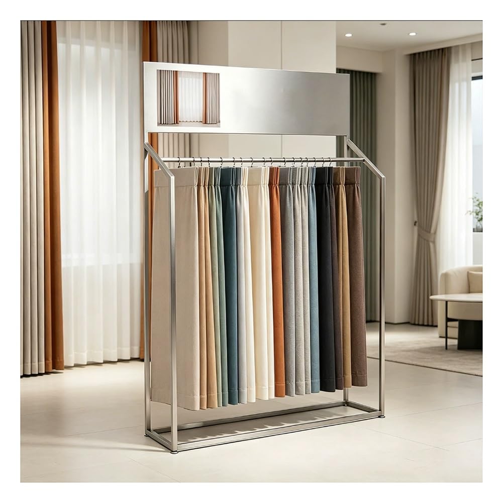 GRRICEPL Curtain Fabric Display Rack, Home Textile Sample Display Stand, Floor-Standing Fabric Display Rack, Display Stand For Showrooms And Shopping Malls