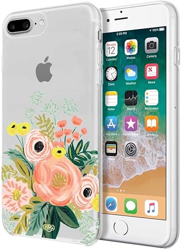 Rifle Paper Co. Funda protectora para iPhone 8 Plus, iPhone 7 Plus y iPhone 66s Plus - Ramo gráfico multitransparente