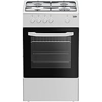 Beko - CSG42001FW - Cucina 50X50, Forno a Gas + Piano con 4 bruciatori a gas e griglie a piattina