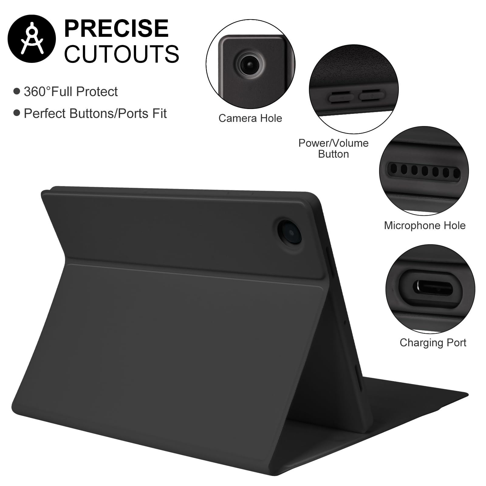 TaIYanG Backlit Case Keyboard for Samsung Galaxy Tab A11+ /A9+ Plus 11inch(2025/2023)-Slim Lightweight Stand Cover with Magnetic Detachable Wireless Bluetooth Keyboard, Auto Sleep/Wake, Black