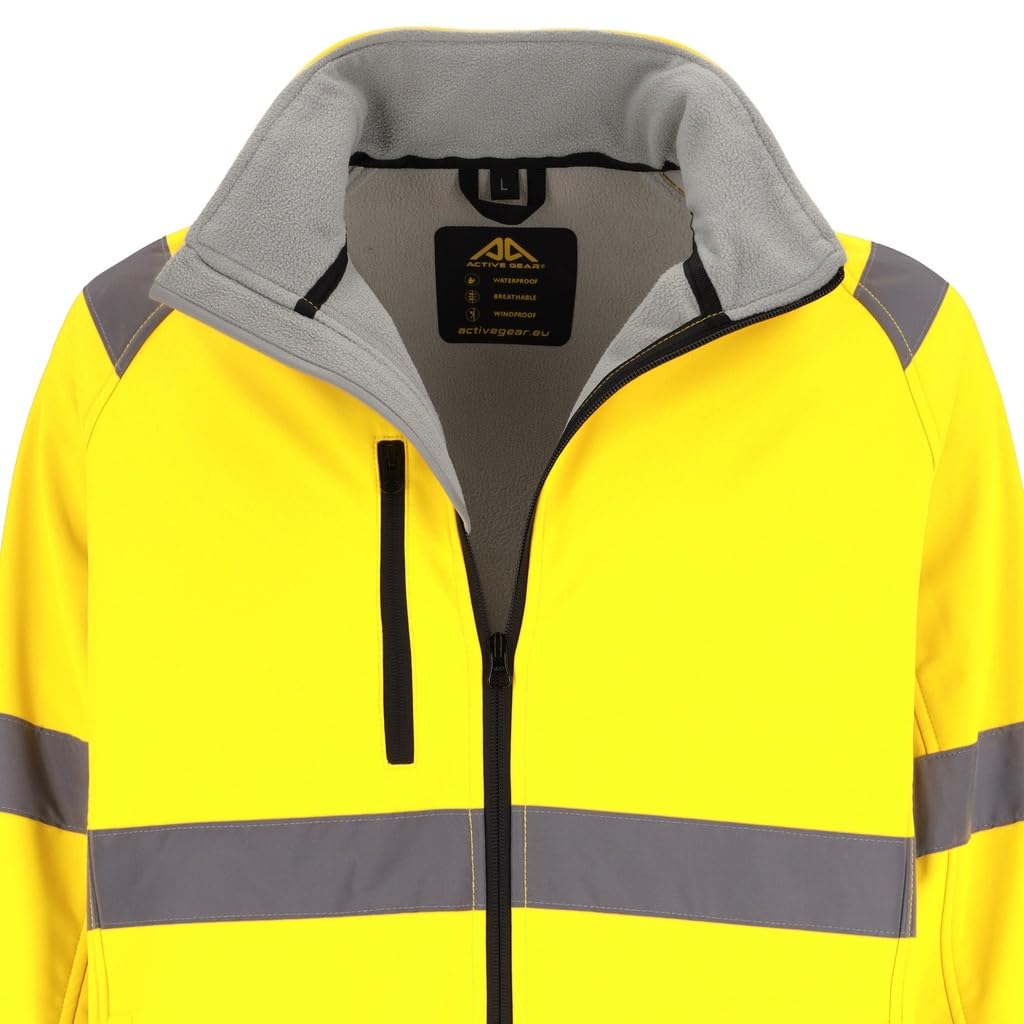 Giacca Softshell Alta Visibilità Classe 3 Personalizzata con Ricamo – Antivento, Impermeabile 8000 mm, Traspirante, Giacca da Lavoro HV Uomo Donna per Cantieri e Strada