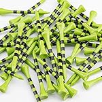 MAZEL Natural Wood/Bamboo Golf Tees 2 3/4 Inch & 3 1/4 Inch,Pack 50 or 120,Reduce Friction & Side Spin,More Stable Golf Tees (50 Pack(25 * 2-3/4+25 * 3-1/4),Green)