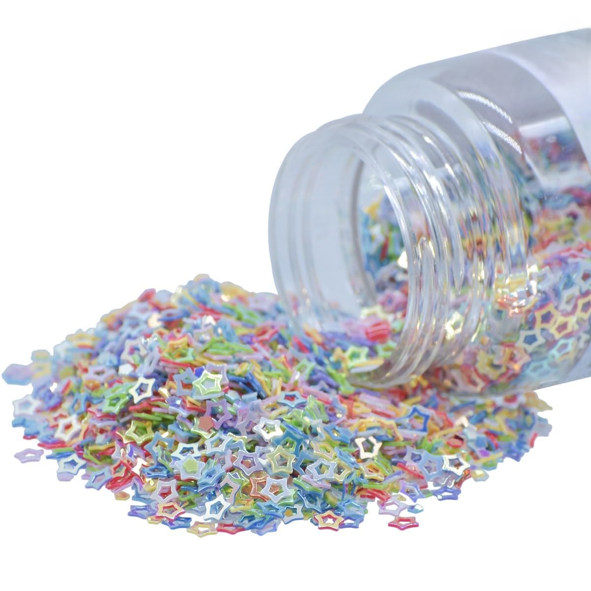 Aadyacrafts Multicolour Star Shaped Sequins, 3mm Size, 20g Pack, Decorative Craft Glitter Confetti for Art Projects, JDSM10-image-25