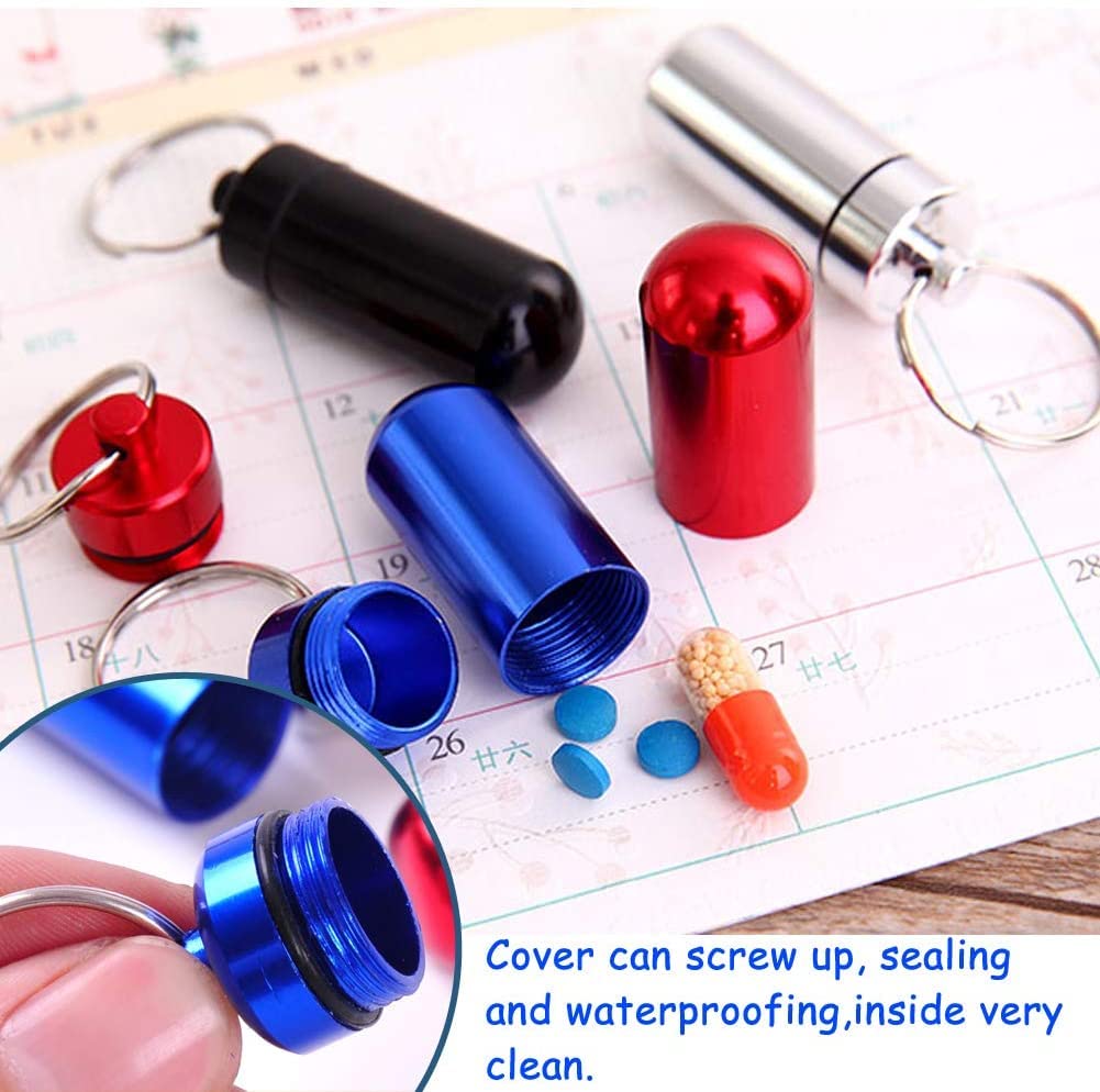 Amazon.co.jp: ピルケース キーホルダー カプセル【8個セット】 薬入れ