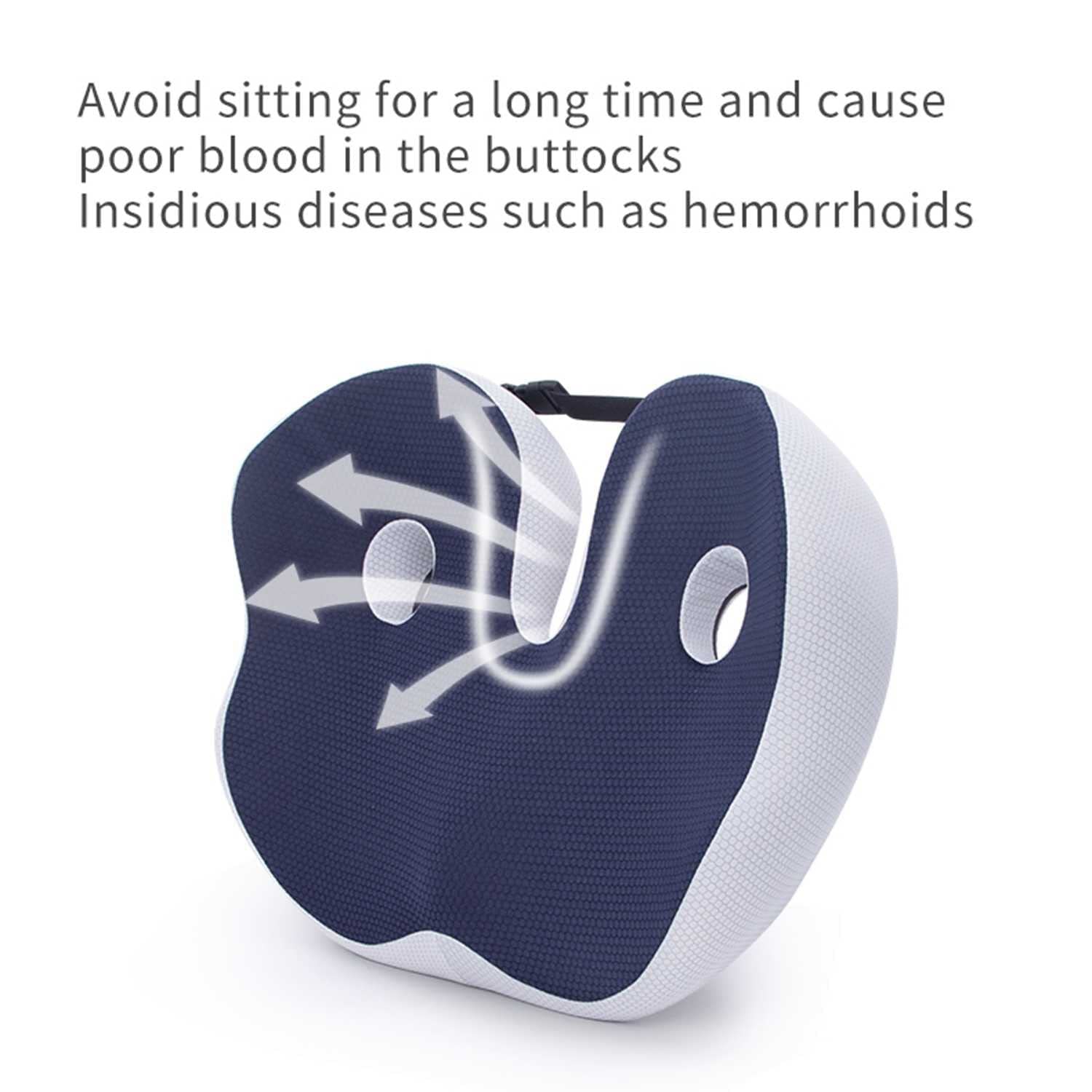 Cuscino A Ciambella per Coccige, Cuscino Antidecubito con Traforato, Anello della Sede del Coccige Cuscino in Memory Foam dal Design Ortopedico per Alleviare Il Dolore C