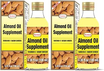 HAMDARD Roghan Badam Shirin Almond Oil 100ml Pack of 2   Pure, Sweet Almond Oil for Health, Hair, and Skin Care