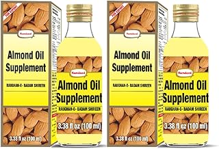 Hamdard Roghan Badam Shirin Almond Oil 100ml / 3.38Fl Oz (Pack of 2) – Pure, sweet almond oil for health, hair, and skin care