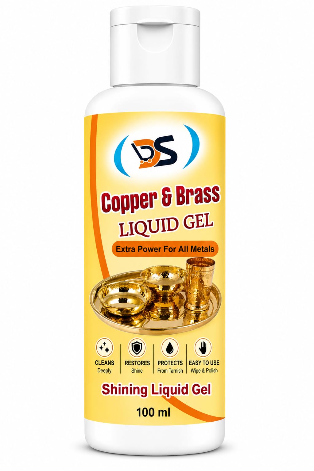 Ds Copper and Brass Cleaner Liquid (100Ml) | Professional Tarnish Remover and Polishing Solution for Utensils Idols and Antique Metal Surfaces | Powerful Shine Restorer for Home Maintenance-image-38