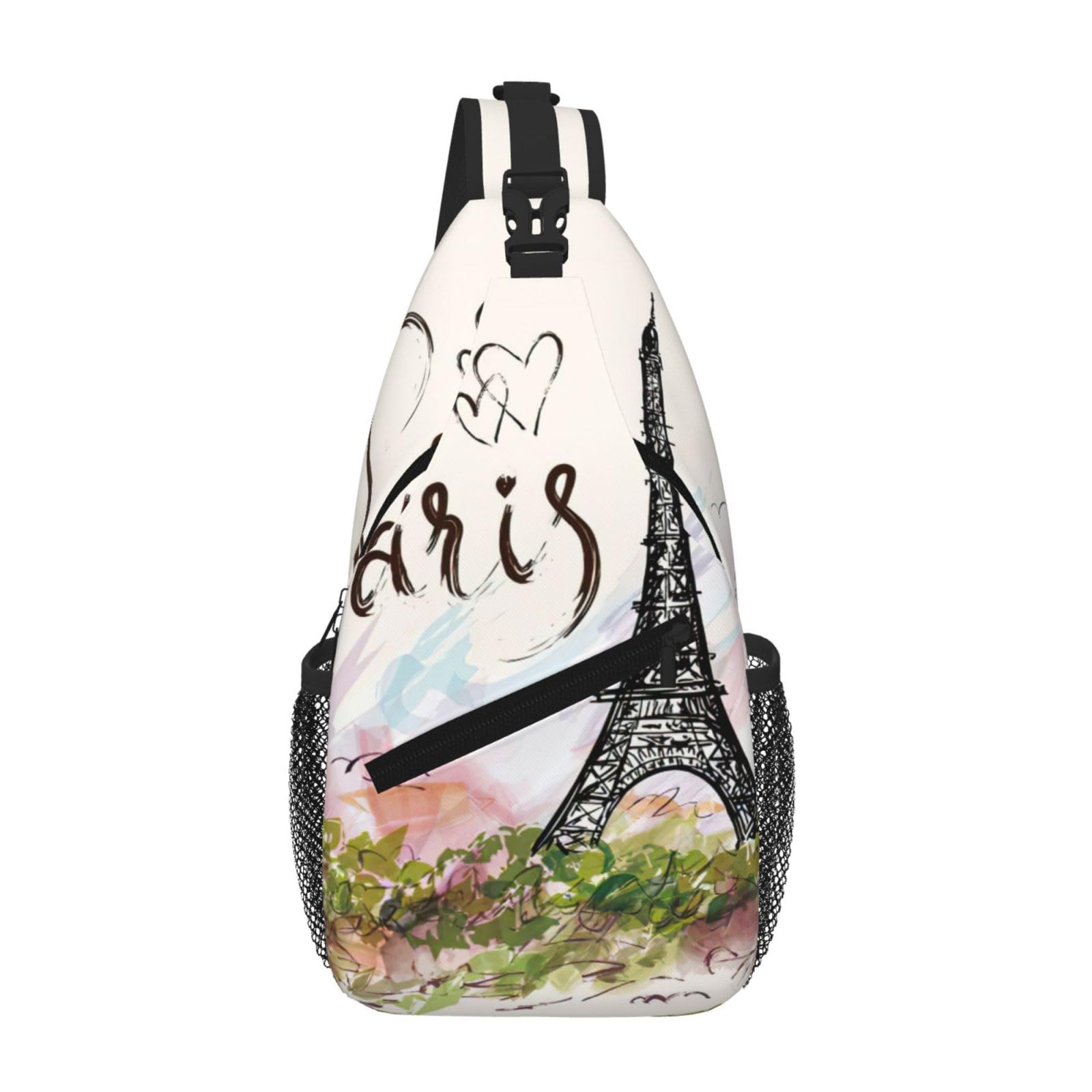 Sac à dos à bandoulière léger imprimé Tour Eiffel stylé - 8