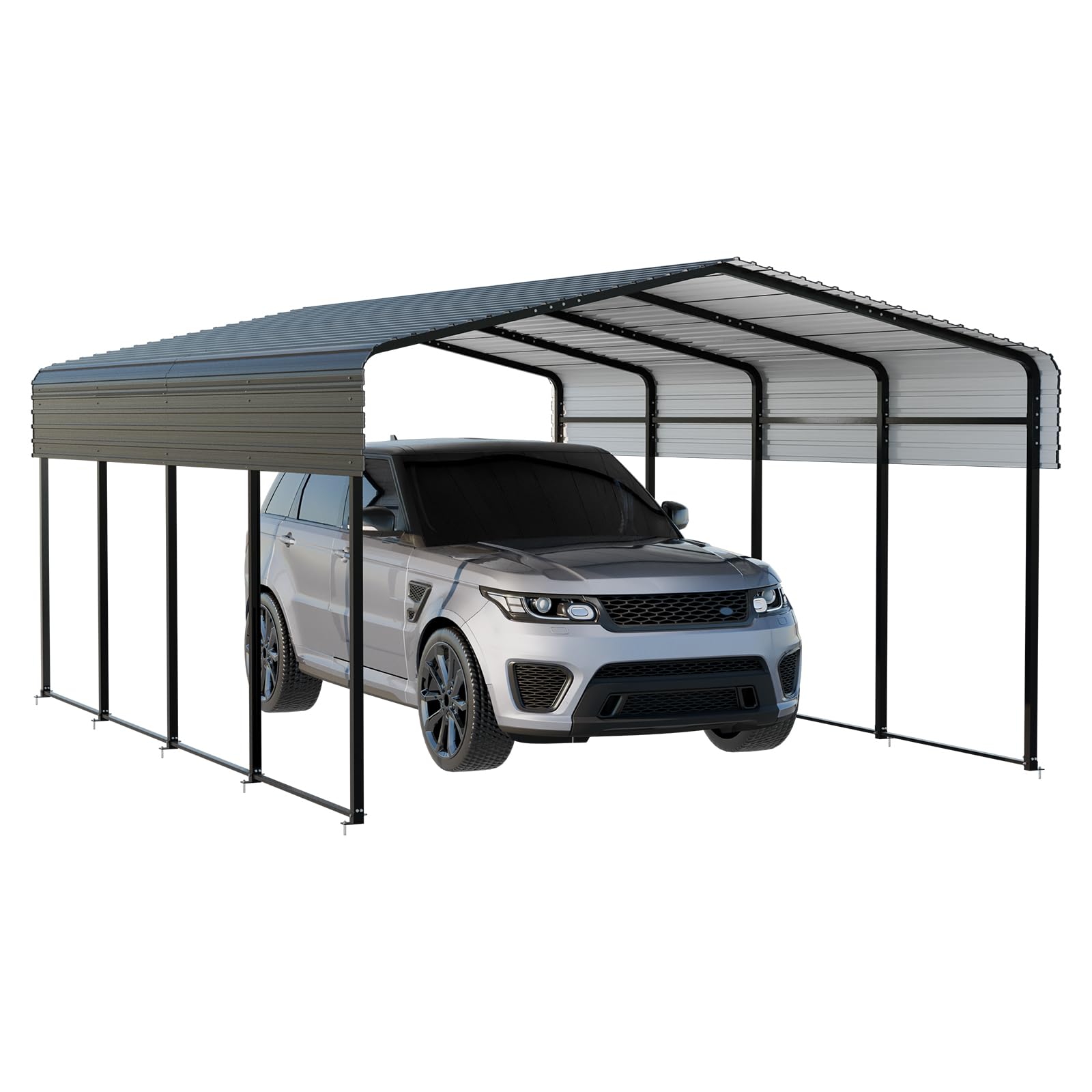 Metal Carport 13 x 20 FT with Heavy Duty Frame & Galvanized Steel Roof, Metal Car Garage, Sturdy Canopy Shelter for Car, Truck, Pickup, SUV, Tractor, and Boat