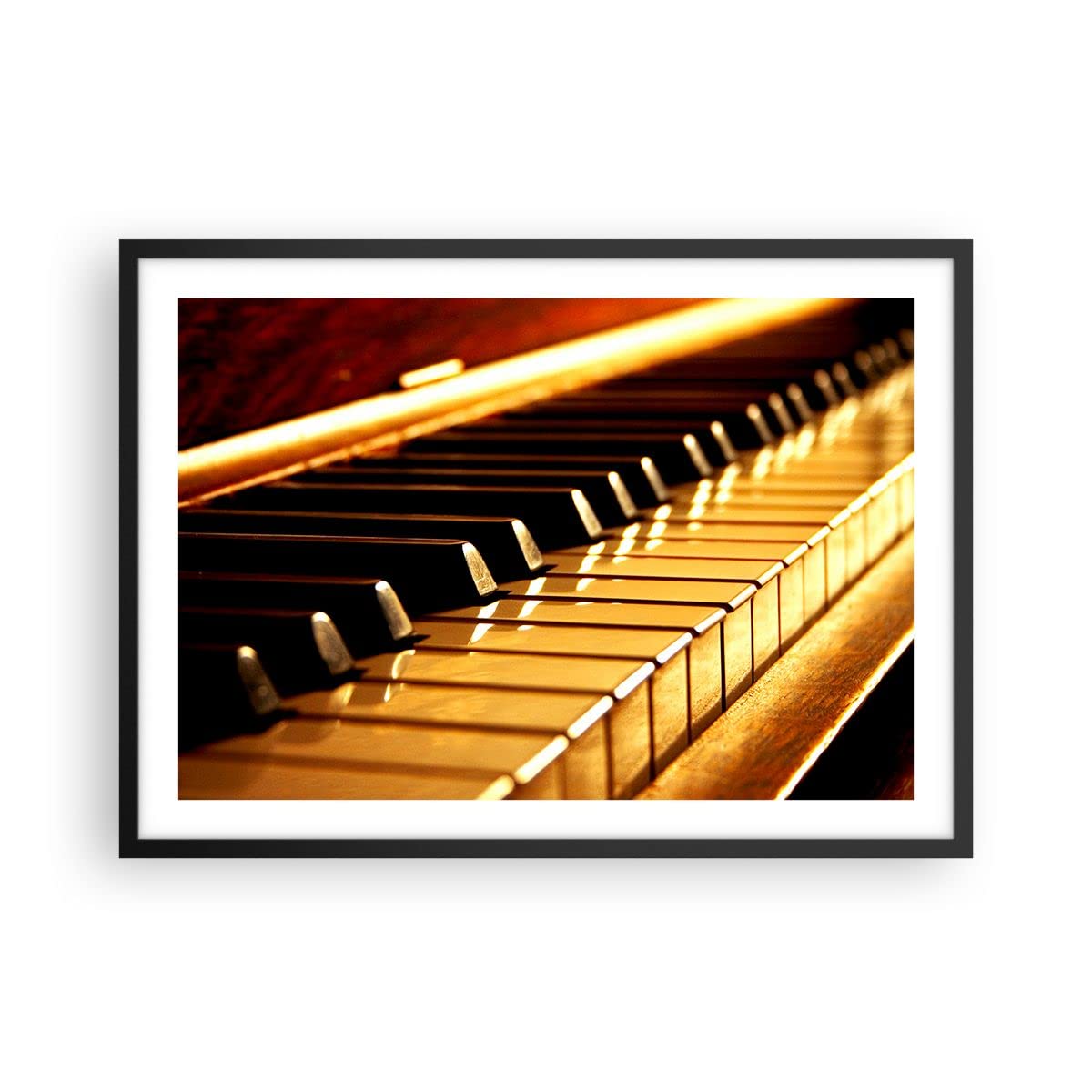 ARTTOR Poster 70x50 cm Wandbild Kunstdruck Musik - 2200 - P2B | Klavier Konzert Wandposter mit schwarzem Rahmen Wohnzimmer Schlafzimmer Büro mit schwarzem Rahmen Wanddeko Kunstposter ARTTOR