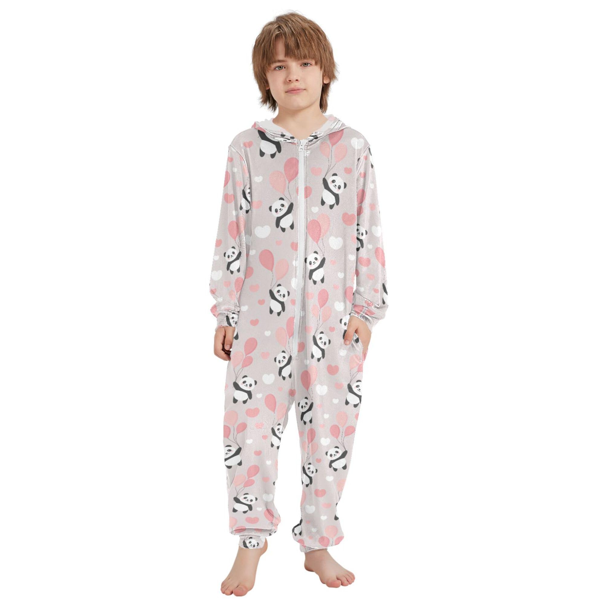 Pigiama intero in flanella con cappuccio e cerniera, tuta coordinata per bambini, motivo dinosauro, morbida e calda, abbigliamento sportivo per la casa, 5-6T