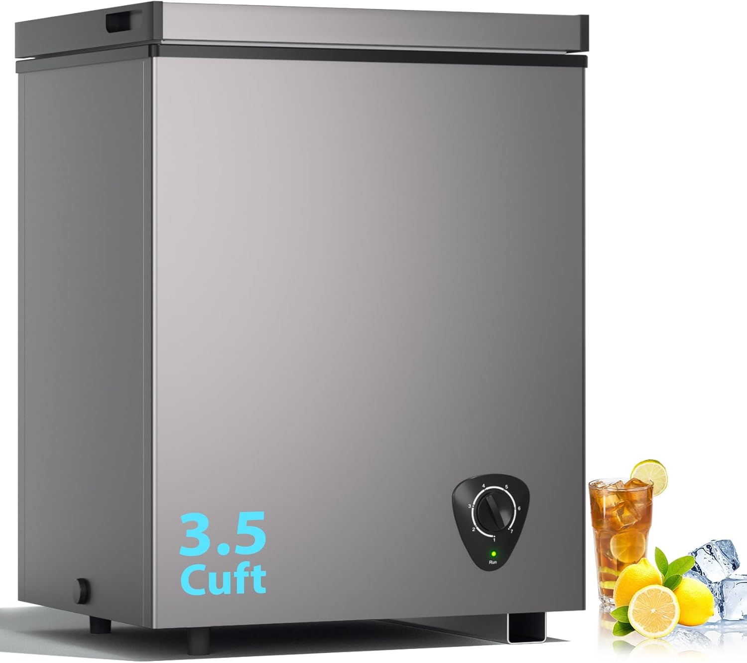 LifePlus Chest Freezer 3.5 cu ft with Removable Basket