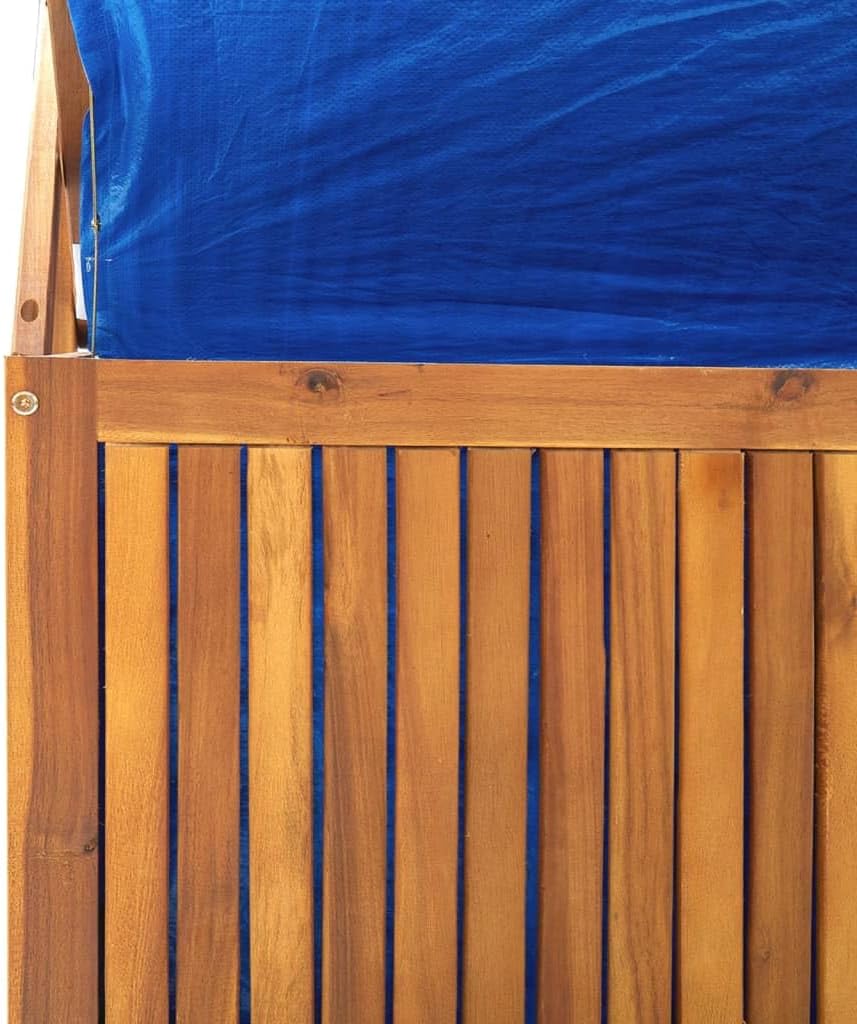vidaXL Solid Acacia Wood Patio Storage Box with Trellis, 39"x19.7"x63" - Multi-purpose Outdoor Storage Bin with Shelves, Waterproof Inner Bag and Assembly Manual
