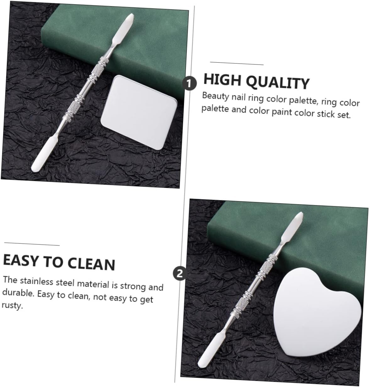 STOBOK 9sets Professional Stainless Steel Women Nail Art Mixing Tools Mixing and Stick Foundation Lipstick Pigments