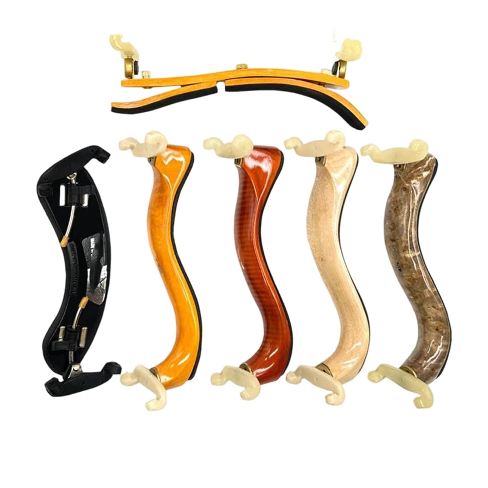 Soporte Para El Hombro Del Violín Reposabrazos acolchado ajustable para violín 4/4 3/4 1/2 almohadilla de apoyo para hombros de madera de arce soporte para barbilla(Type4)