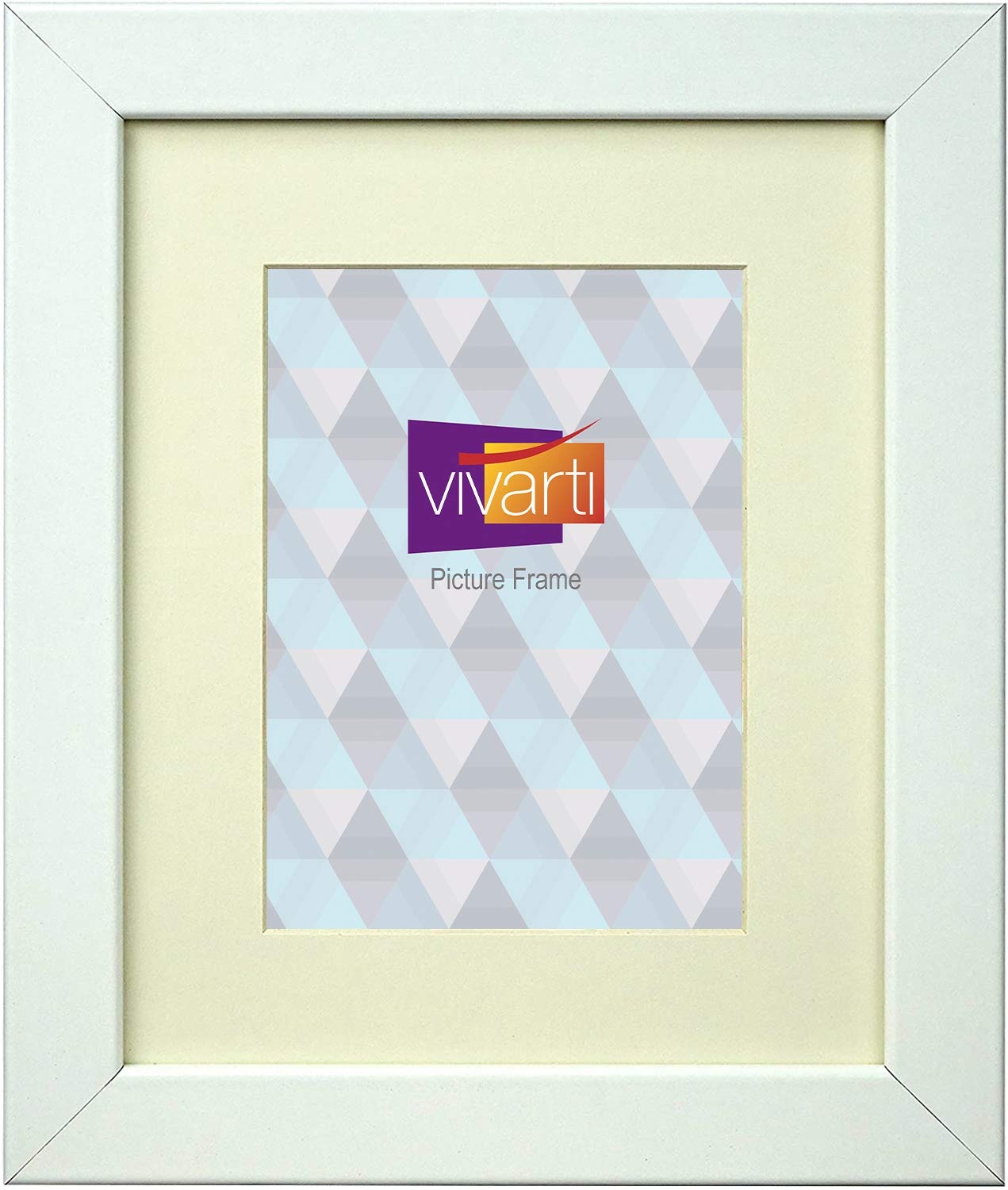 Vivarti Matt White Picture Photo Frame, 10" x 8" with Mount (Aperture 8 x 6)