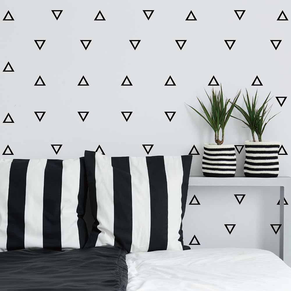 300 calcomanías autoadhesivas de pared triangulares con formas geométricas, 10 hojas de calcomanías de pared de vinilo impermeables extraíbles para habitación, guardería, sala de juegos