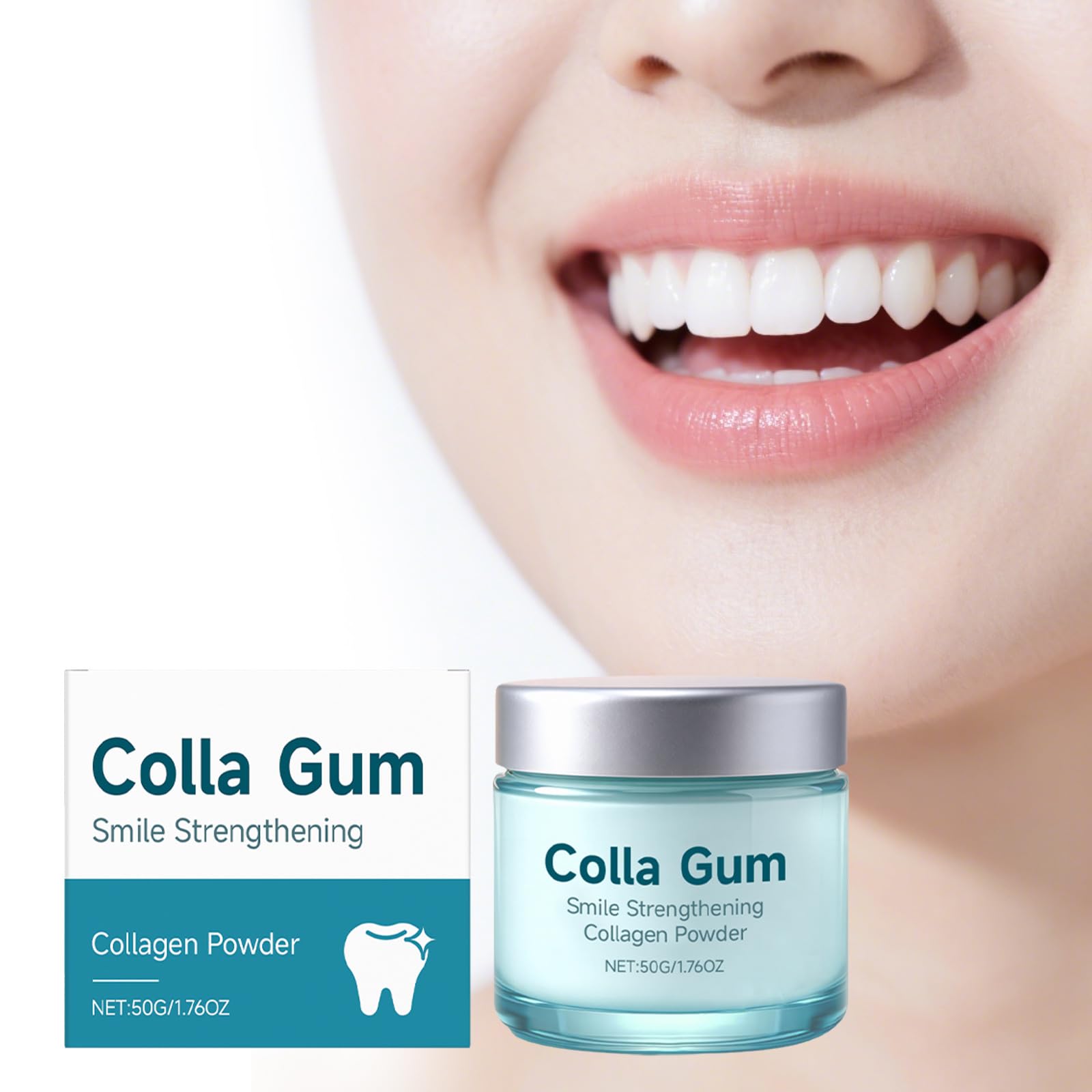 Polvere dentale al collagene Polvere sbiancante denti con idrossiapatite | polvere sbiancante denti idrossiapatite colla per dente cura dentale polvere texture mastice gum