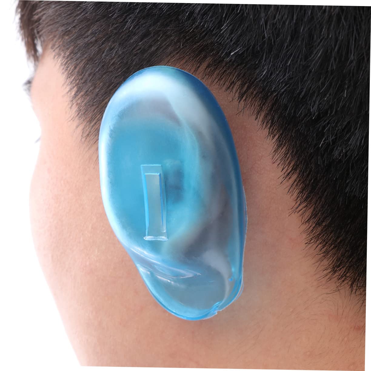 Ipetboom 4pairs Silicone Ear Protectors for Hair Salon Ear Covers Elastic Fit Salon Protection Easy Cleaning Reusable Shooting Protection Blue