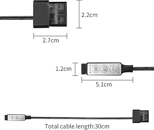 Miniatura 5 de YACSEJAO Controlador ARGB Mini 5V-24V 4Pin ARGB Iluminación LED 34Pin RGB Controlador de tira de luz LED RGB de 1 pie Controlador de tira de luz